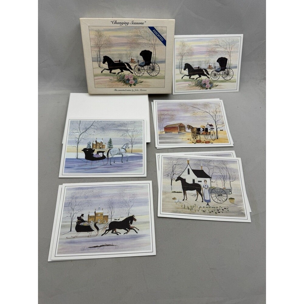 John Matassa Greeting Cards Lot of 9 Blank Inside Changing Seasons Heritage Art